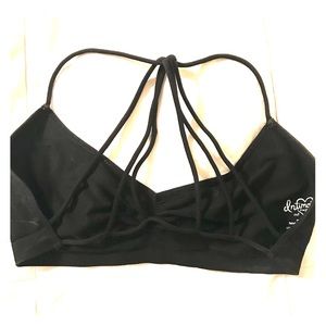 Free People Bralette Medium Black Strappy Back